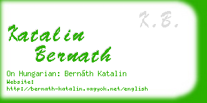 katalin bernath business card